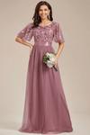 Ever Pretty Women's A-Line Short Sleeve Embroidery Floor Length Wedding Guest Dresses thumbnail 4