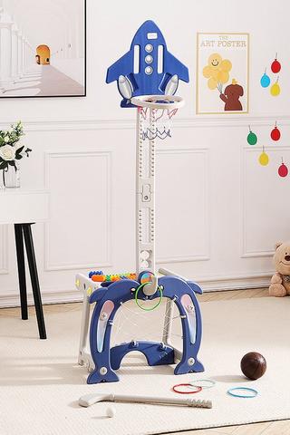 Product Basketball Golf Ring Toss Activity Centre for Toddlers Blue