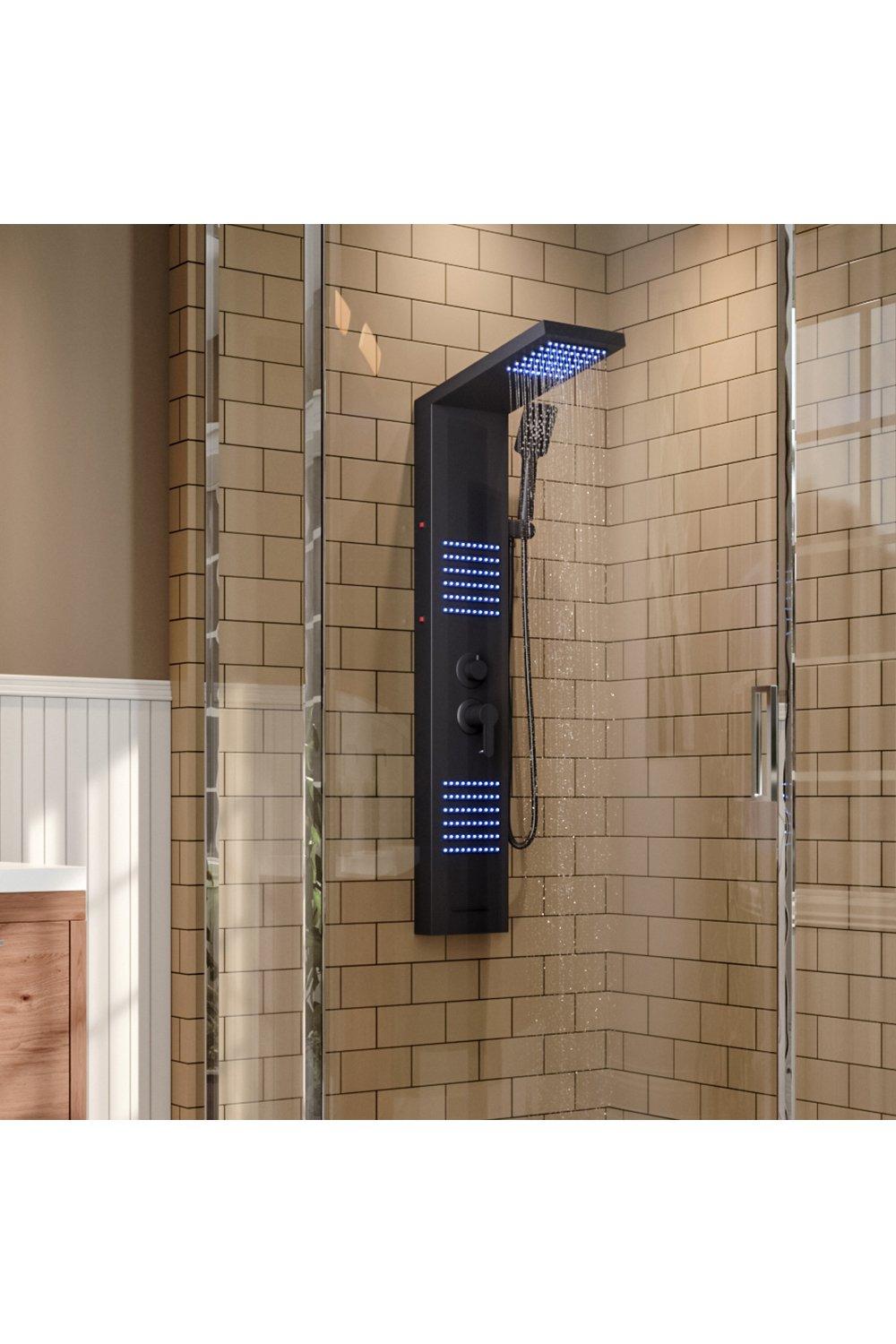 Modern Wall Mount Shower Panel Tower System with LED Lights