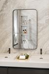 Living and Home 122*3.5*76cm Aluminum Frame Bathroom Vanity Wall Mirror with Rounded Corner thumbnail 1
