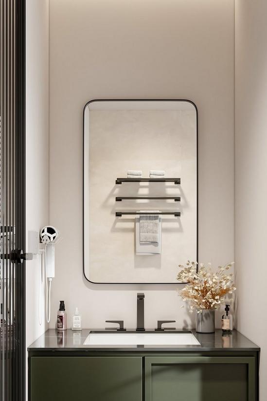 Living and Home 122*3.5*76cm Aluminum Frame Bathroom Vanity Wall Mirror with Rounded Corner 2