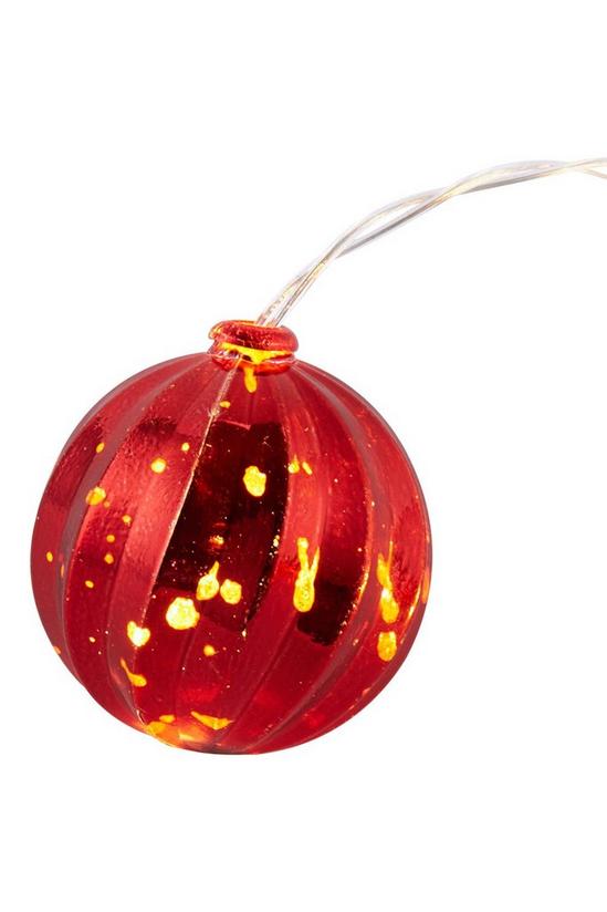 Living and Home Multicoloured Christmas Ball Ornament String Lights Battery Powered 4