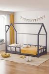 Living and Home 167cm W x 85cm D Grey Kid's Bed with House Frame Pine Wood thumbnail 3