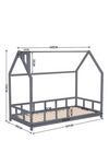 Living and Home 167cm W x 85cm D Grey Kid's Bed with House Frame Pine Wood thumbnail 4