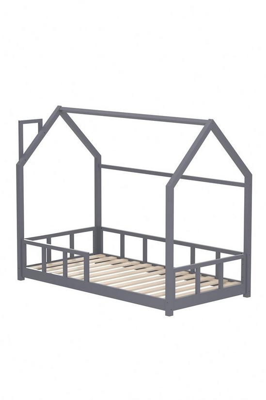 Living and Home 167cm W x 85cm D Grey Kid's Bed with House Frame Pine Wood 5
