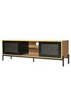 Living and Home Entertainment Centre TV Storage Cabinet with Rattan Doors thumbnail 2