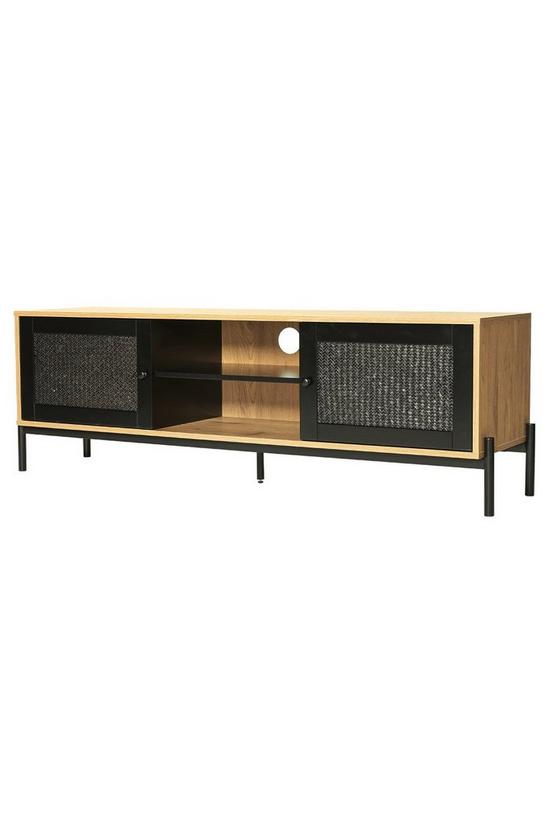 Living and Home Entertainment Centre TV Storage Cabinet with Rattan Doors 2