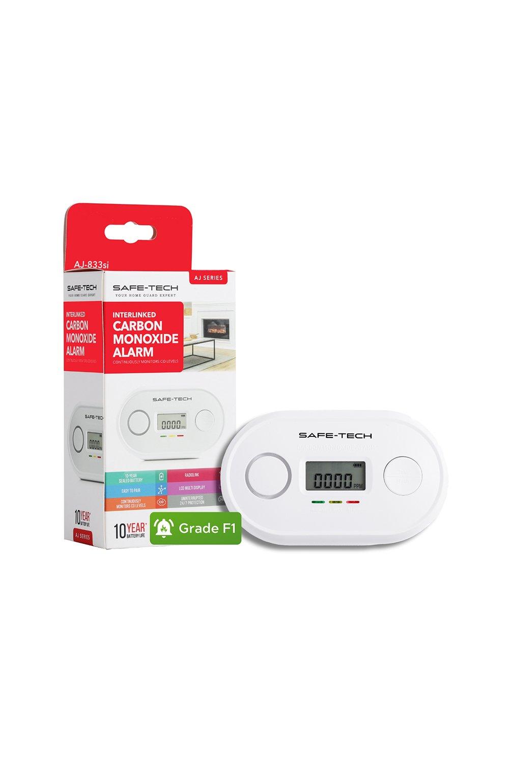 Interlinked Carbon Monoxide Alarm, 10 Year Tamper-Proof Battery with Digital LCD Display