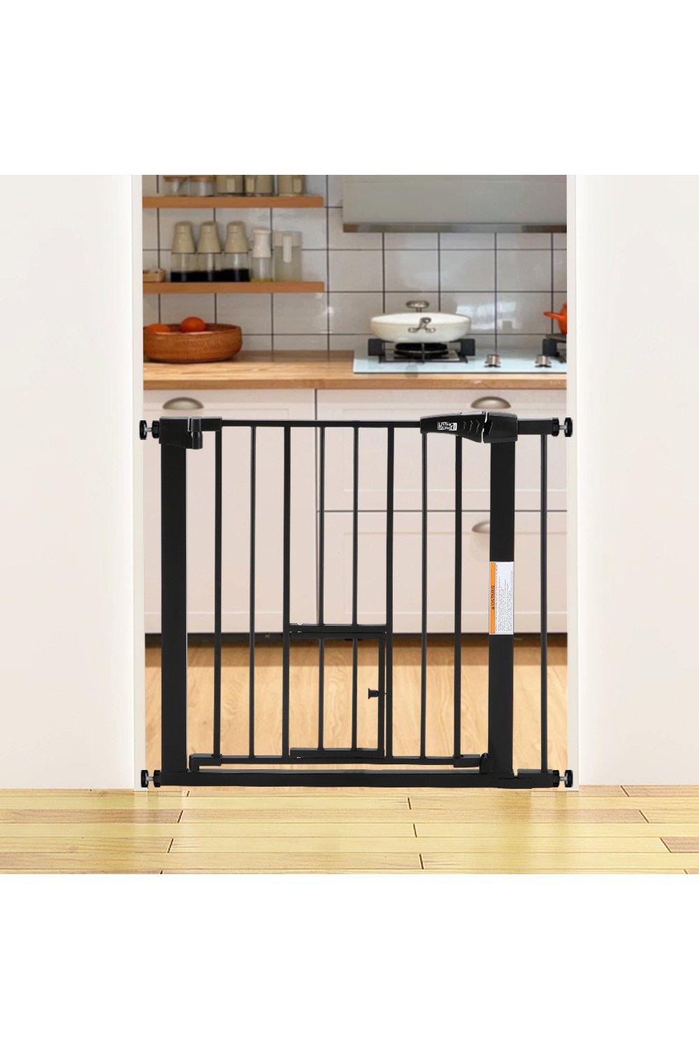 Pressure-Fixed Stair Gate Safety Gate with Pet Door