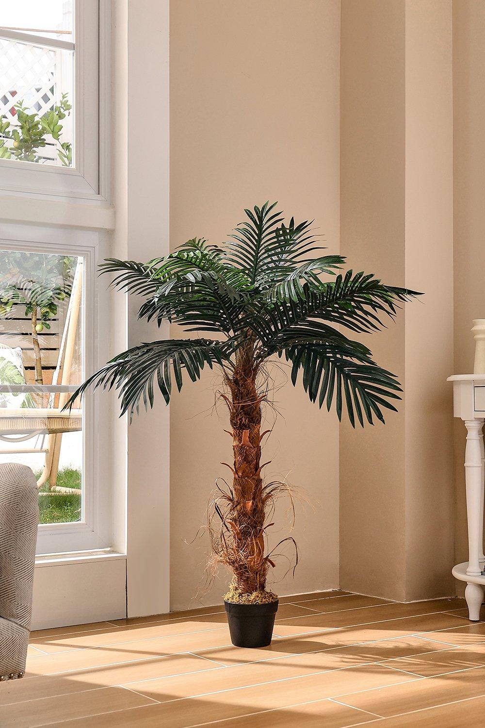 120cm Simulated Plant Indoor Outdoor Palm Tree Decor with Pot