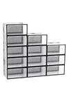Living and Home Set of 12 Clear Plastic Stackable Shoe Storage Box thumbnail 1