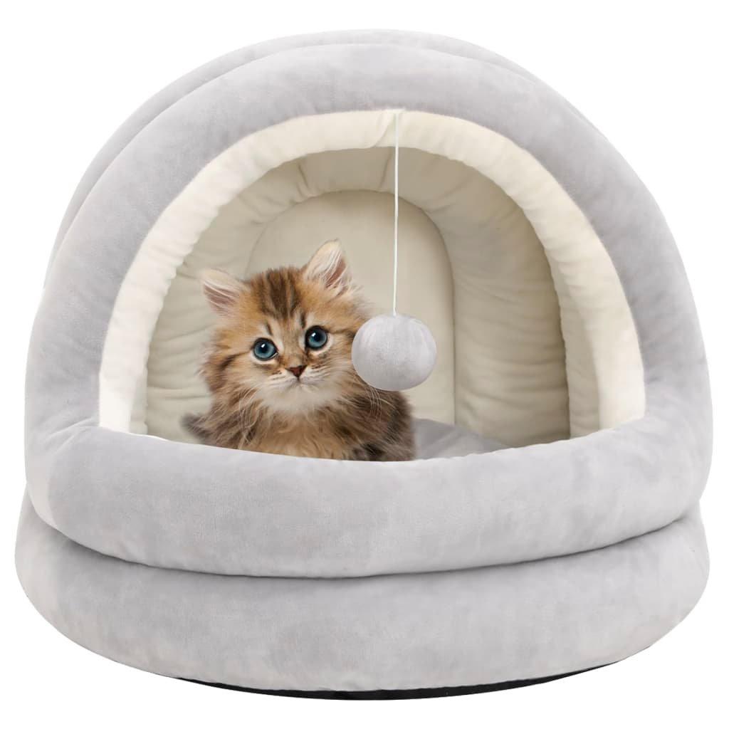 Cat Bed 50x50x45 cm Grey and Cream