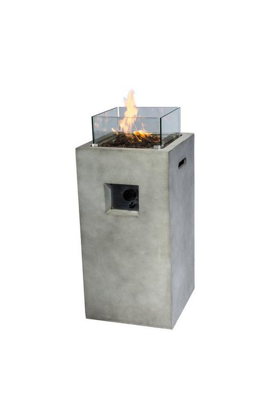 Teamson Home Outdoor Garden Small Square Propane Gas Fire Pit Burner 1