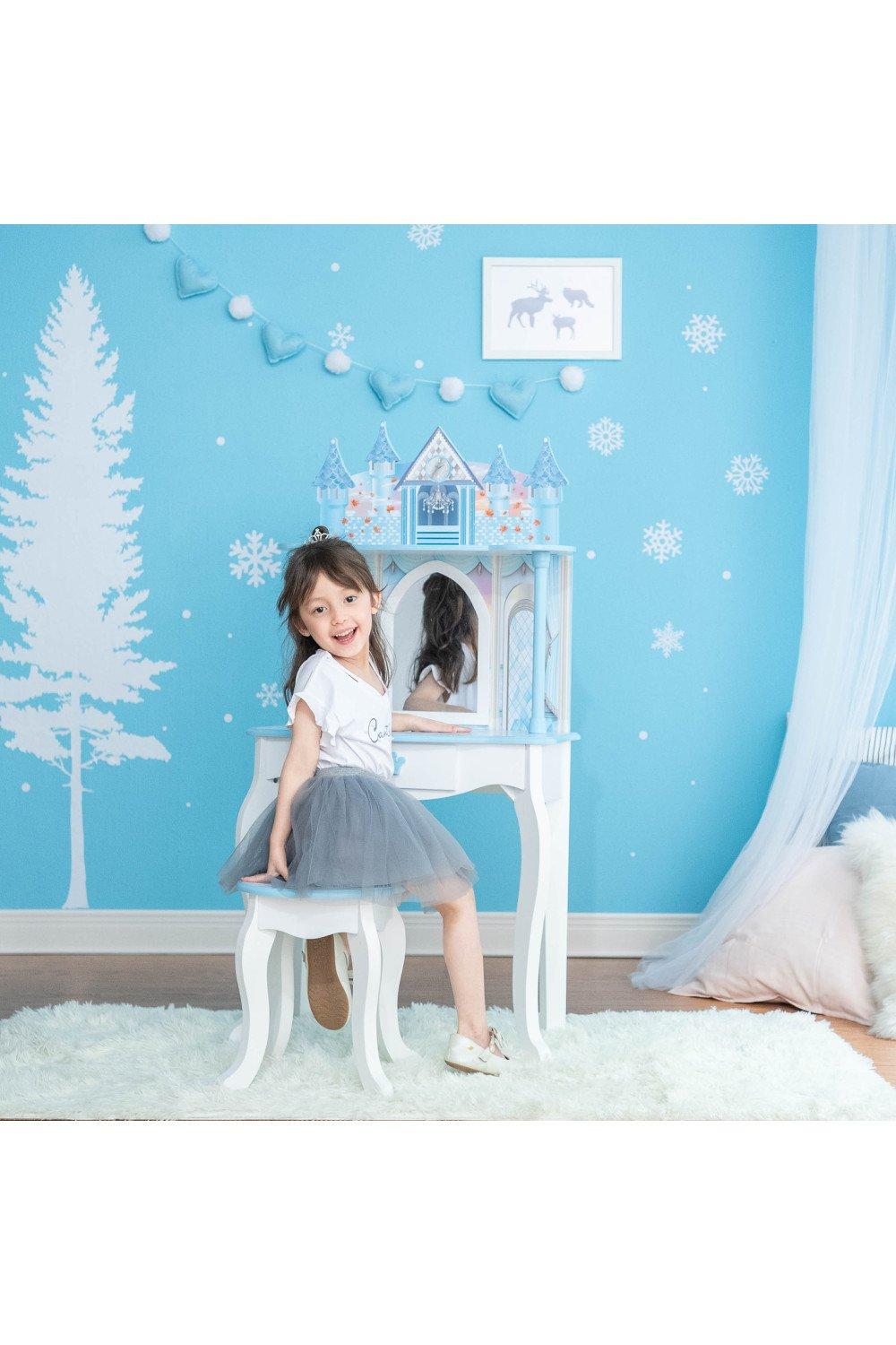 Teamson Kids Dreamland Castle 2-pc. Wooden Vanity Play Set, Blue/White