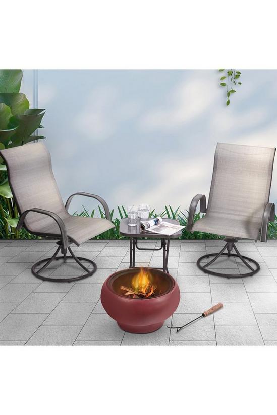 Teamson Home Garden Small, Round Wood Burning Fire Pit, Outdoor Furniture Chimenea 4