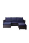 Teamson Home Outdoor Garden Furniture,Rattan Wicker Patio Sectional Sofa Set thumbnail 2