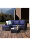 Teamson Home Outdoor Garden Furniture,Rattan Wicker Patio Sectional Sofa Set thumbnail 4