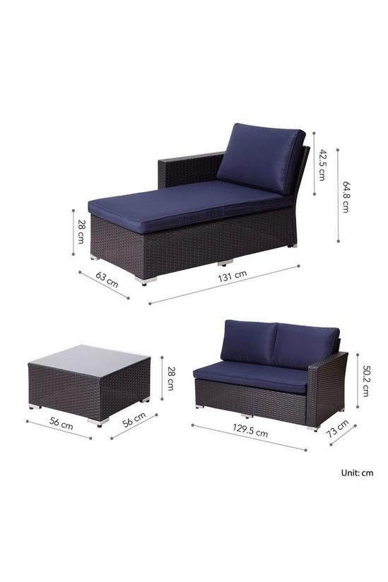 Teamson Home Outdoor Garden Furniture,Rattan Wicker Patio Sectional Sofa Set 5