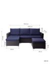 Teamson Home Outdoor Garden Furniture,Rattan Wicker Patio Sectional Sofa Set thumbnail 6