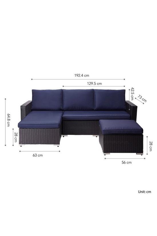 Teamson Home Outdoor Garden Furniture,Rattan Wicker Patio Sectional Sofa Set 6
