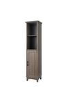 Teamson Home Russell Wooden Bathroom Linen Tower Storage Cabinet thumbnail 1