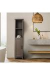 Teamson Home Russell Wooden Bathroom Linen Tower Storage Cabinet thumbnail 2