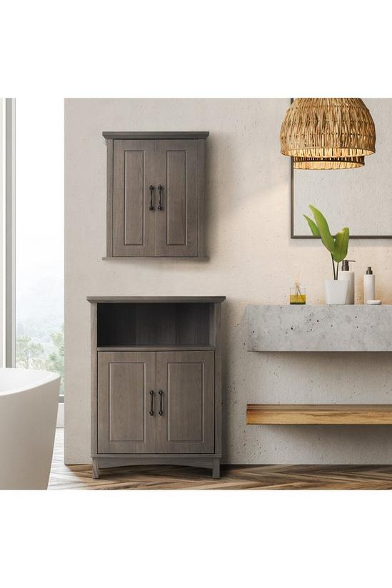 Teamson Home Russell Wooden Bathroom Free Standing Storage Cabinet 3