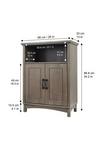 Teamson Home Russell Wooden Bathroom Free Standing Storage Cabinet thumbnail 4