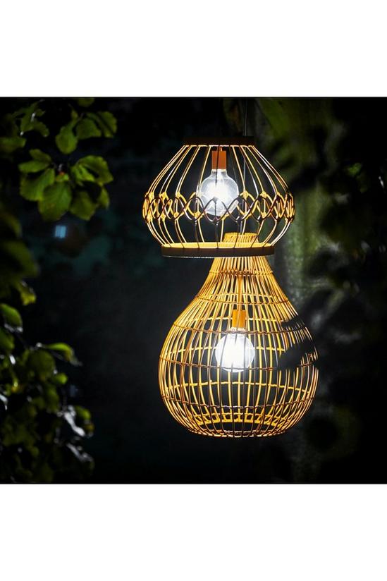 Teamson Home Outdoor Garden Decor, Woven Hanging Solar Powered Light 3
