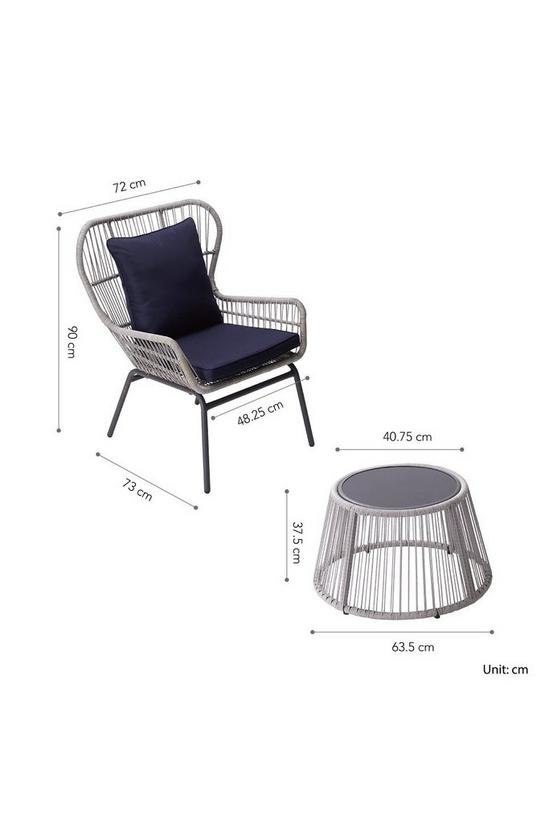 Teamson Home 3 Piece Outdoor Garden Furniture, Rattan Patio 2 Chairs & Table 4