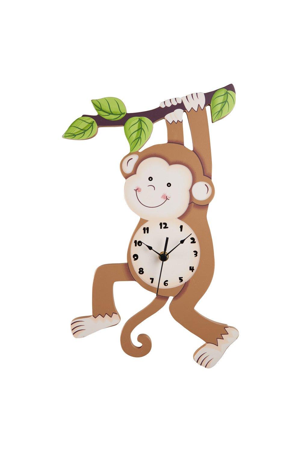 Kids Monkey Wall Clock Animal Themed Sunny Safari By Fantasy Fields