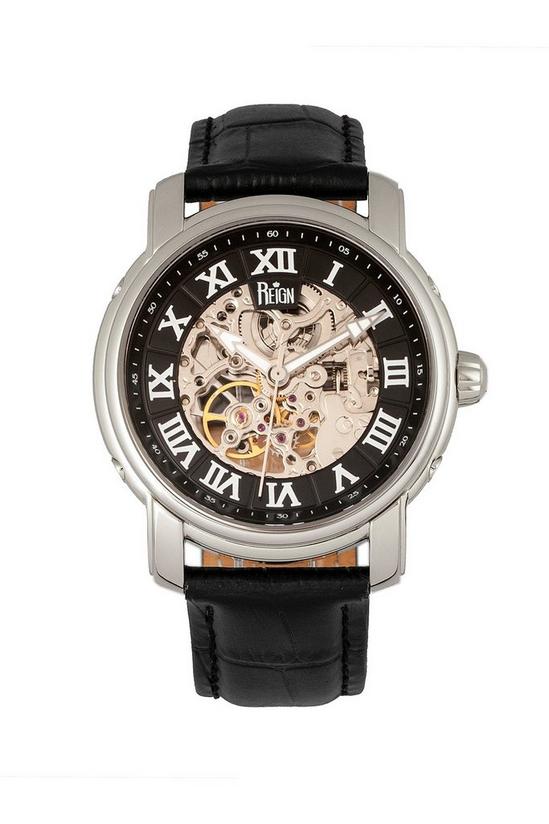 Reign Kahn Automatic Skeleton Leather-Band Watch 1