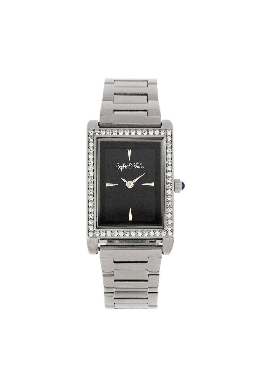 wilmington leather-band watch with swarovski crystals