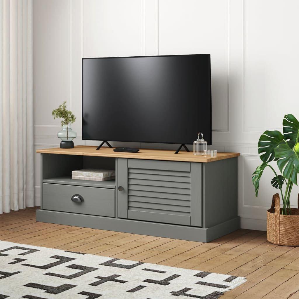 TV Cabinet VIGO Grey 106x40x40 cm Solid Wood Pine