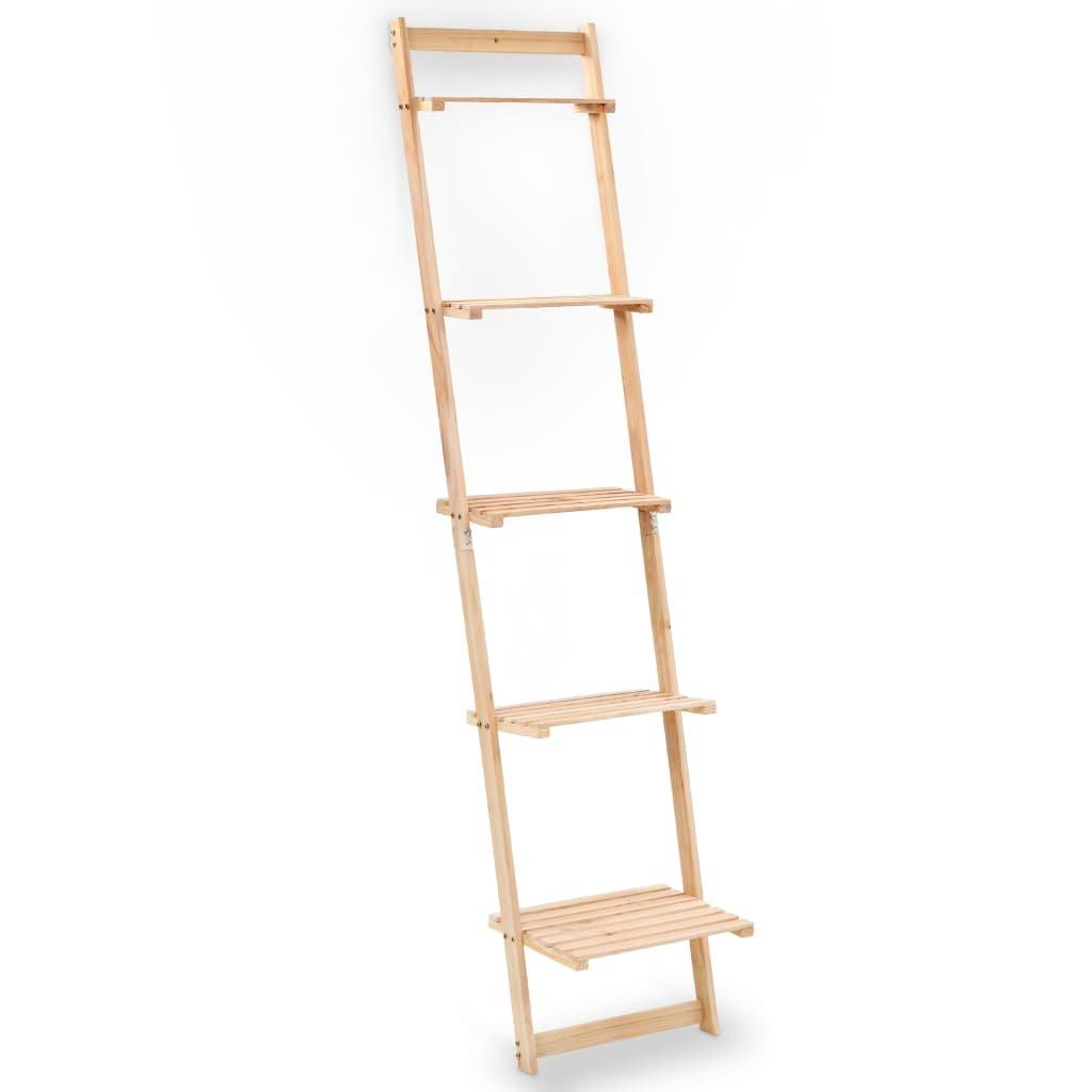 Ladder Wall Shelf Cedar Wood 41.5x30x176 cm