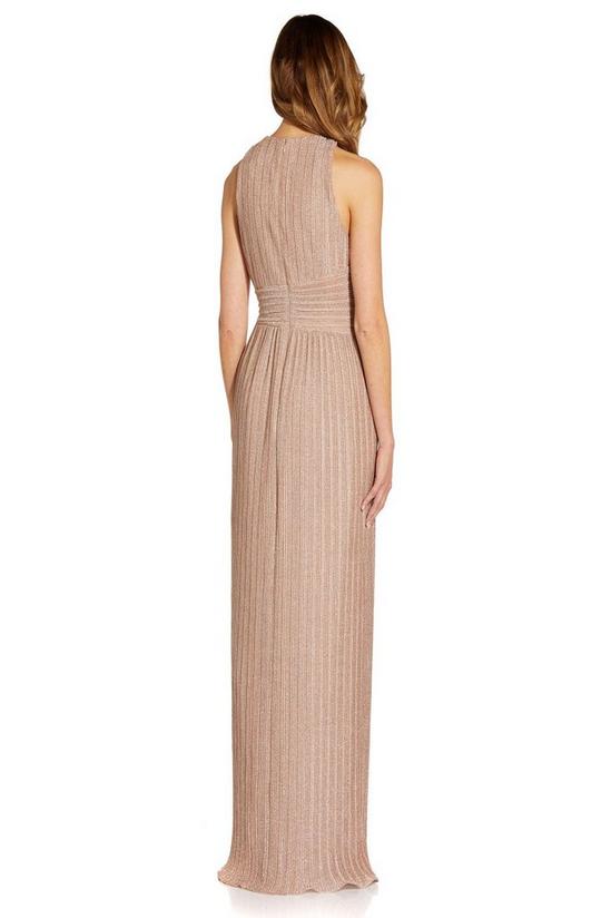 Adrianna Papell Metallic Pleated Gown 3
