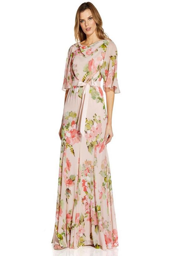 Adrianna Papell Floral Chiffon Gown 1