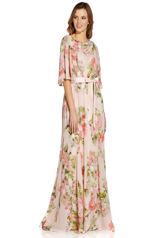Adrianna Papell Floral Chiffon Gown 4