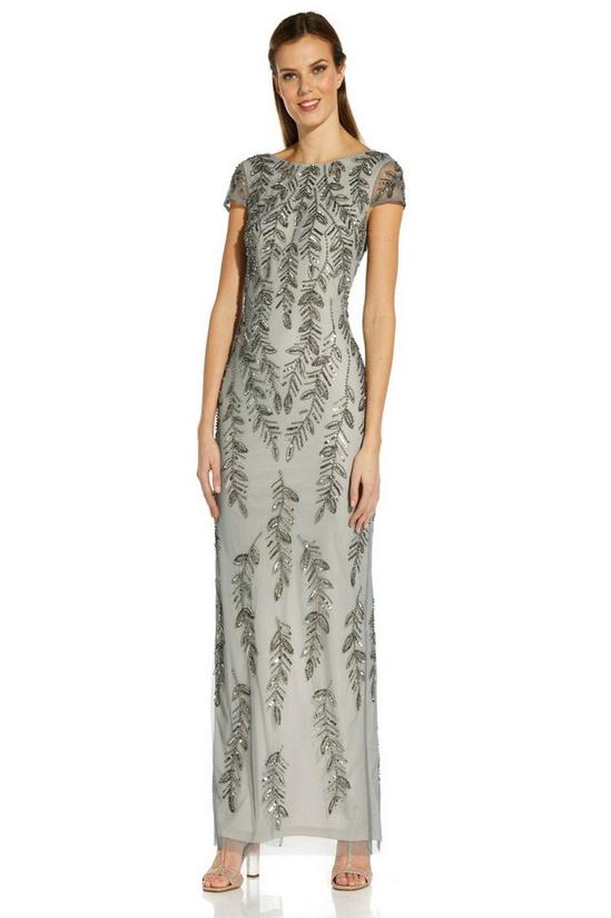 Adrianna Papell Beaded Short Sleeve Gown 4
