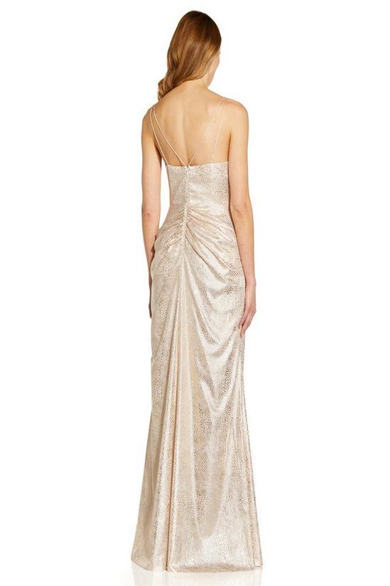 Adrianna Papell Foil Chiffon Draped Gown 3