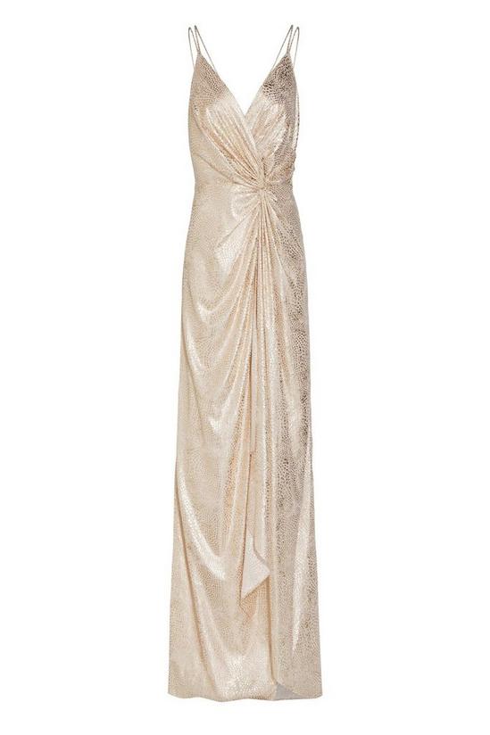 Adrianna Papell Foil Chiffon Draped Gown 5