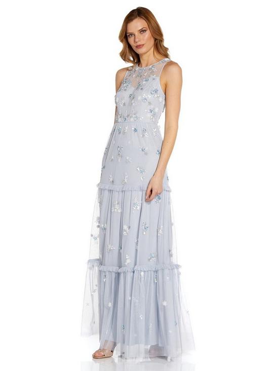 Adrianna Papell Beaded Tiered Gown 1
