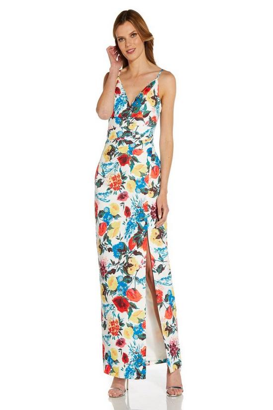 Adrianna Papell Print Crepe Gown 1