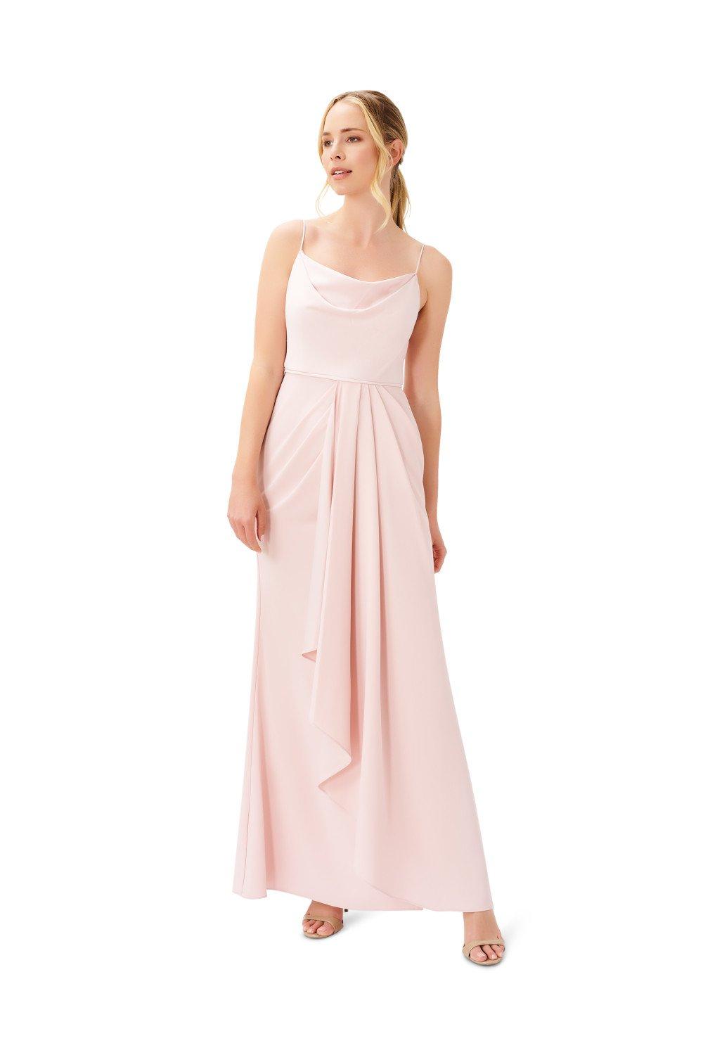 Satin Crepe Cowl Neck Gown