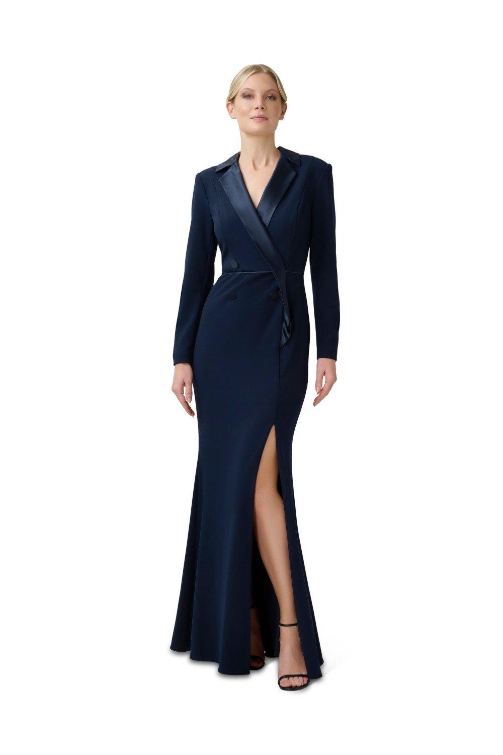 Dresses Crepe Tuxedo Gown Adrianna Papell