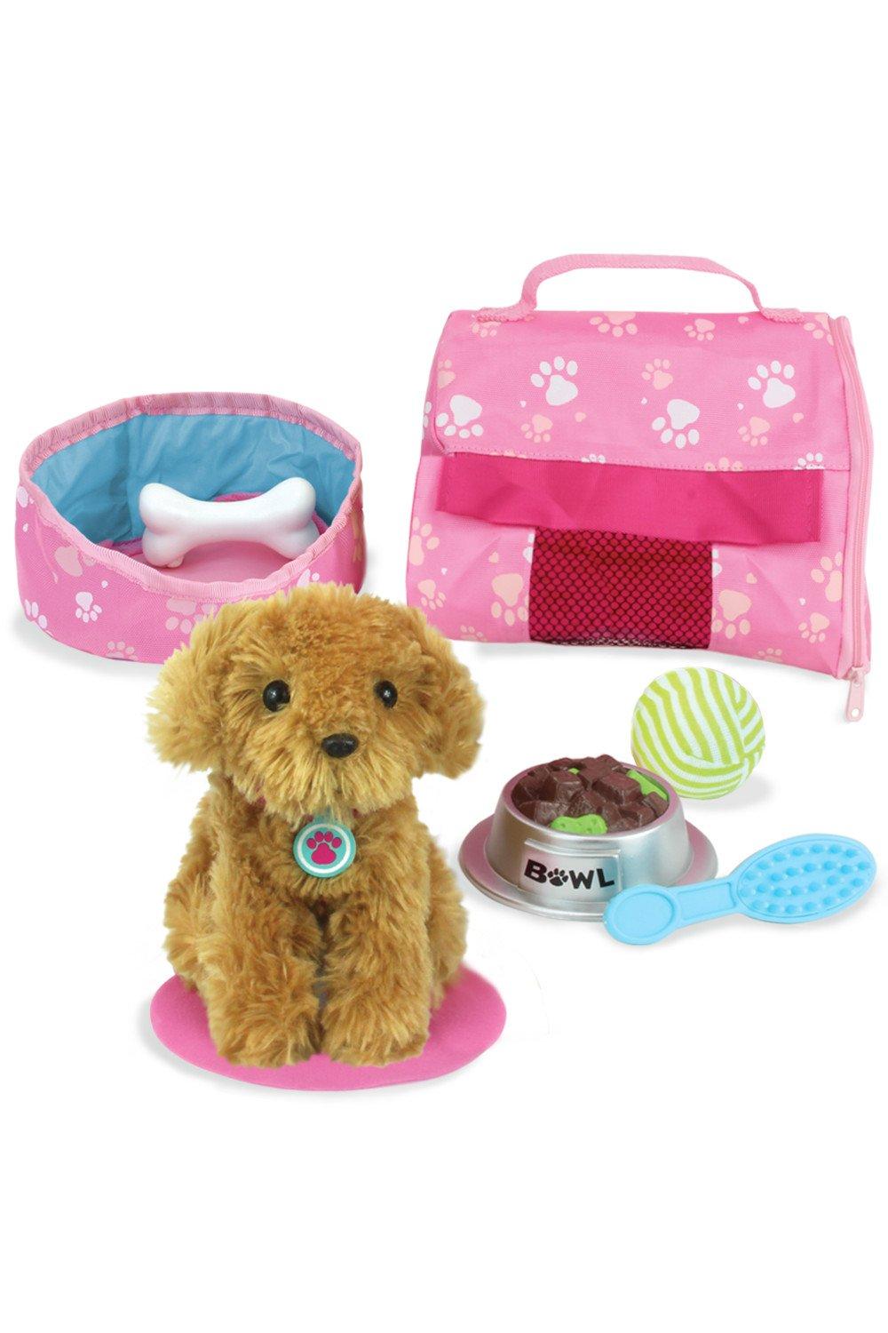 Sophia’s -  Plush Dog with Carrier & 8 Accessories