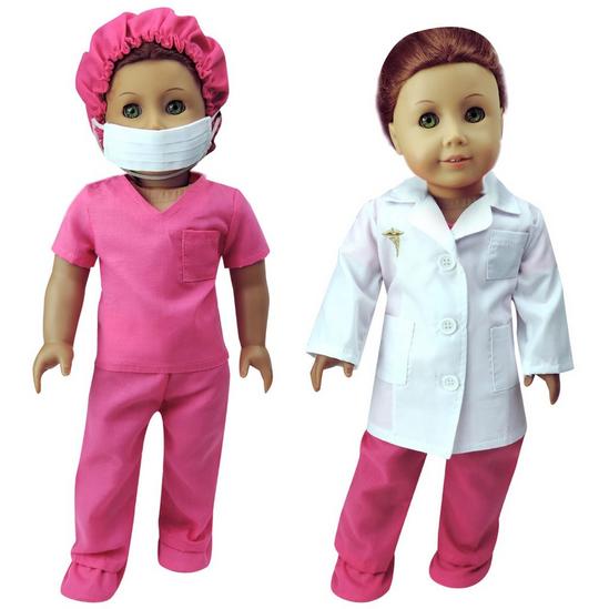 Teamson Kids Sophia’s 6 Piece 18" Doll Doctors Outfit with Accessories & Doll Shoes 5