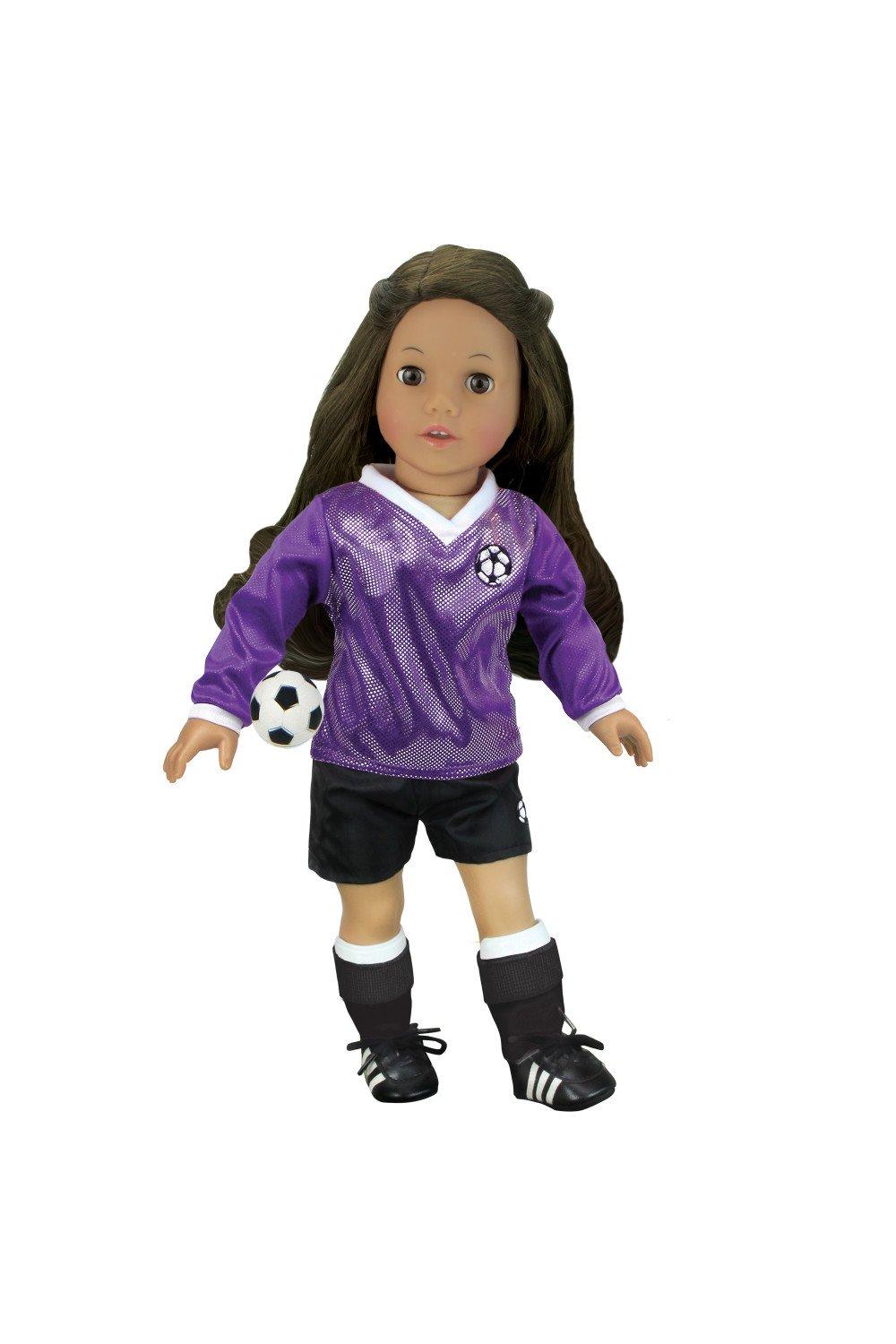 Sophia’s 18" Doll Footballer Outfit with Accessories & Doll Shoes Set
