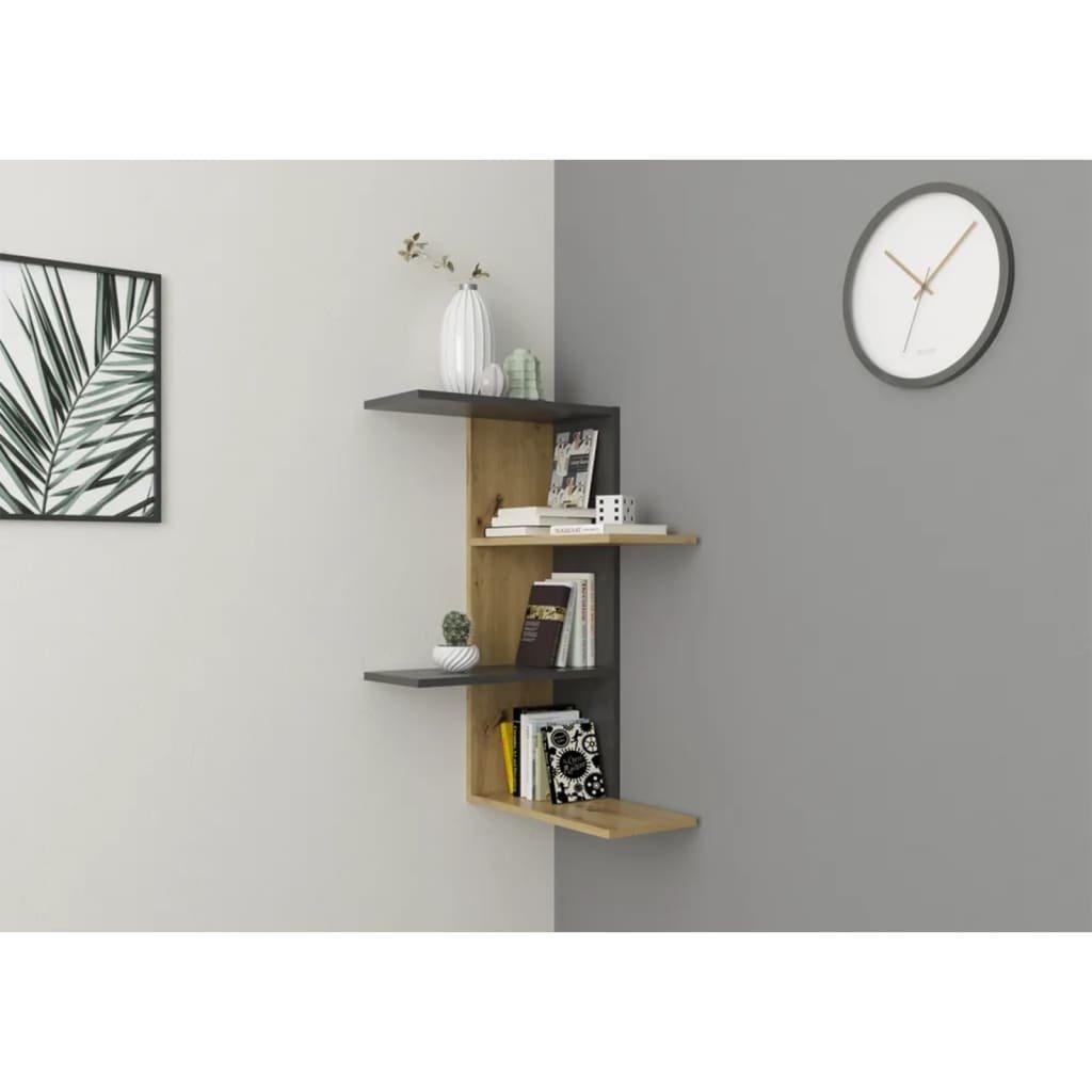 FMD Wall-mounted Corner Shelf Artisan Oak Matera