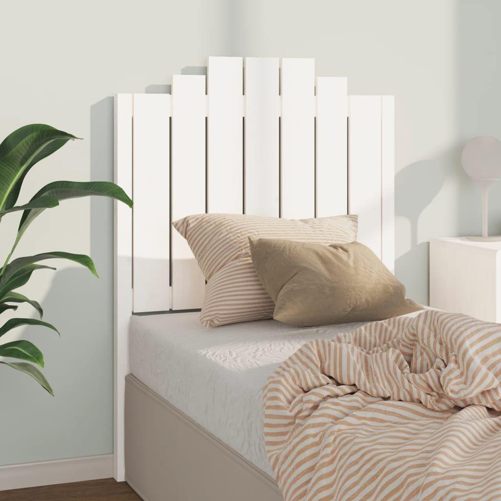 Bed Headboard White 81x4x110 cm Solid Wood Pine